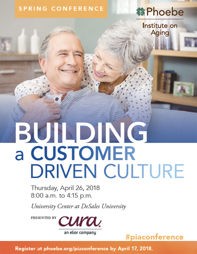 Phoebe conference poster reading 'building a customer driven culture'